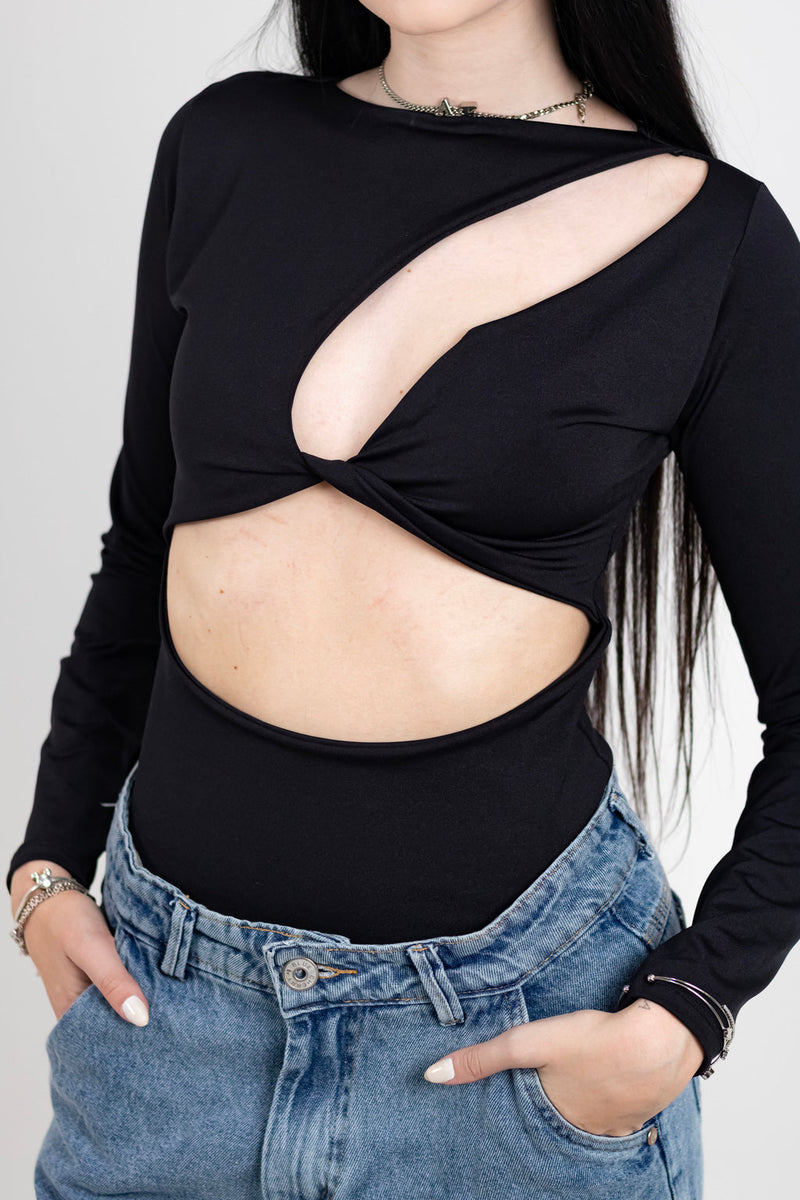 Body feminino poliamida preto Bianca